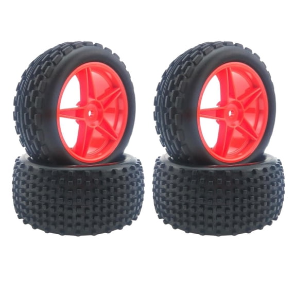 4 pieces of RC Crawler Car Wheel Rim Tires Spare Parts /12 1/14 Vehicles 144001 124018 DIY Accs car Crawler - Red