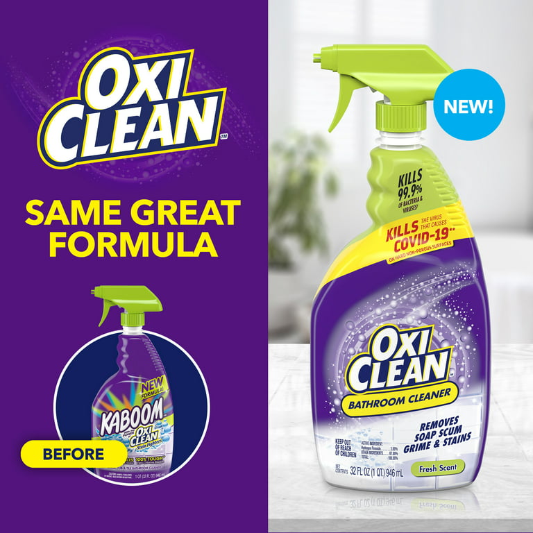 OxiClean Bathroom Cleaner, Shower, Tub & Tile, powered by OxiClean  Stainfighters, 32oz. 