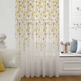 thumbnail image 6 of Weeping Flowers Sheer Curtains 54 Inches Long, Yellow Grey Spring Floral Rustic Burlap Light Filering Curtains, Breathable Simi Curtain Privacy Drapes for Kitchen Bathroom Small Window Treatment, 6 of 9