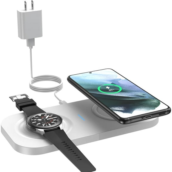 Dual Wireless Charger for Samsung Devices, 2-in-1 Wireless Charging Pad