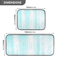thumbnail image 3 of Aqua Stripes Pattern 2-Piece Kitchen Carpet Mat Set, Non-Slip Memory Foam, Soft for Kitchen and Living Room Use, 3 of 7