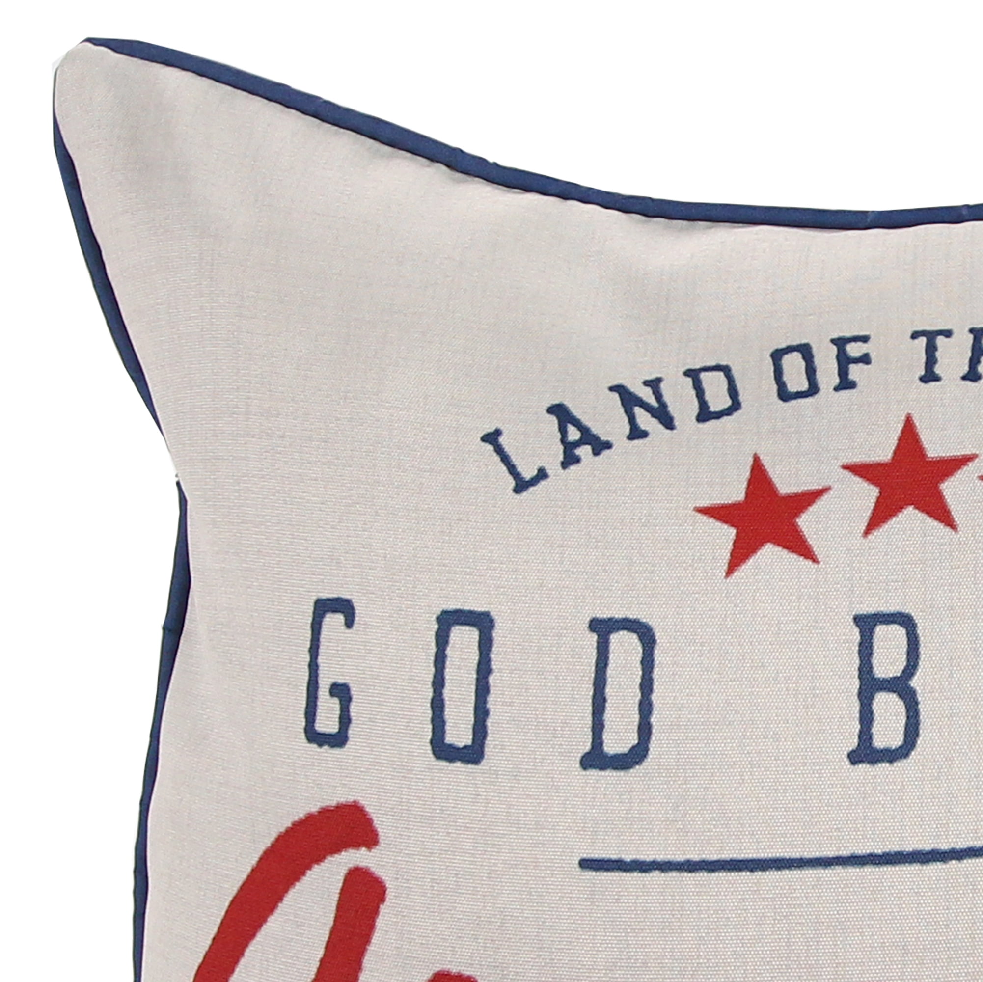 Jordan Manufacturing 18" x 18" Cream God Bless Reversible Outdoor Throw Pillow (2-Pack)