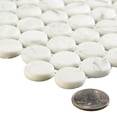 thumbnail image 4 of Pixie Aura Gray 3/4-in Penny Round Fabric Look Matte Glass Mosaic Wall and Floor Tile, 4 of 6