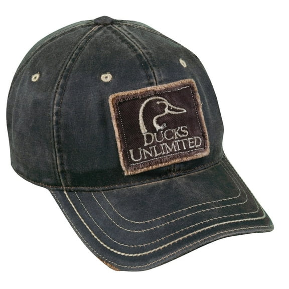 Outdoor Caps Ducks Unlimited Frayed Patch on Weathered Cotton Cap-Dark Brown