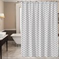 thumbnail image 4 of Cortinas de Ducha 180 x 180 cm , Cortina de Ducha de Tela Antimoho y Antibacteriana, para baños, Blanca con Estampado Negro JM, 4 of 5