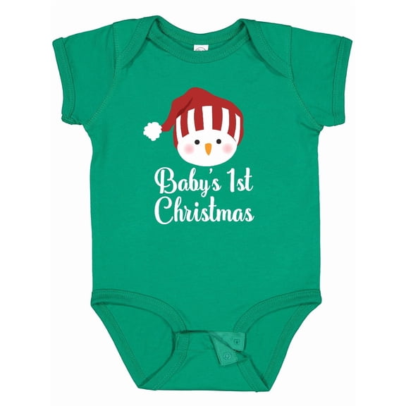 Inktastic Babys 1st Christmas Snowman Boys or Girls Baby Bodysuit