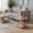 Pink, variant on Side Table with Wheels, 3 Tiers End Table Living Room Plastic Mobile Sofa Side Table Small Night Stand Bedroom