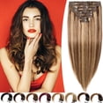 thumbnail image 2 of SEGO Clip in Hair Extensions Human Hair 100% Real Remy Hair 10-24 inch Full Head Thick Hair Pieces Silky Straight Balayage Hair Cleanrance, 2 of 9
