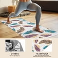 thumbnail image 4 of White Boho Tribal Feathers Pattern Hot Yoga Mat Towel Non Slip for Hot Yoga - Quick-Drying Yoga Mat Cover with 4 Corner Pockets with Travel Bag - Hot Yoga Towel Non Slip 70"x26", 4 of 6