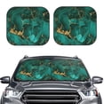 thumbnail image 2 of Balery Green Gold Glitter Parasol para parabrisas de coche de 2 piezas | Parasol plegable para parabrisas delantero de coche para la mayoría de sedanes-Medium, 2 of 6