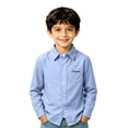 thumbnail image 4 of Fozruso Boys Uniform Dress Shirt, Long Sleeve Button-Down Shirts for Kids School Daily Casual, 4 of 6