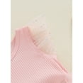 thumbnail image 6 of Musuos Baby Girl 2Pcs Summer Outfits 0-18Months Glitter Print Fly Sleeve Romper Tulle Dress with Headband Set Cute Clothes, 6 of 8