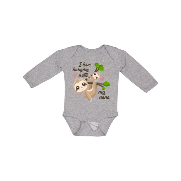 Inktastic Hanging with My Nana Boys or Girls Long Sleeve Baby Bodysuit