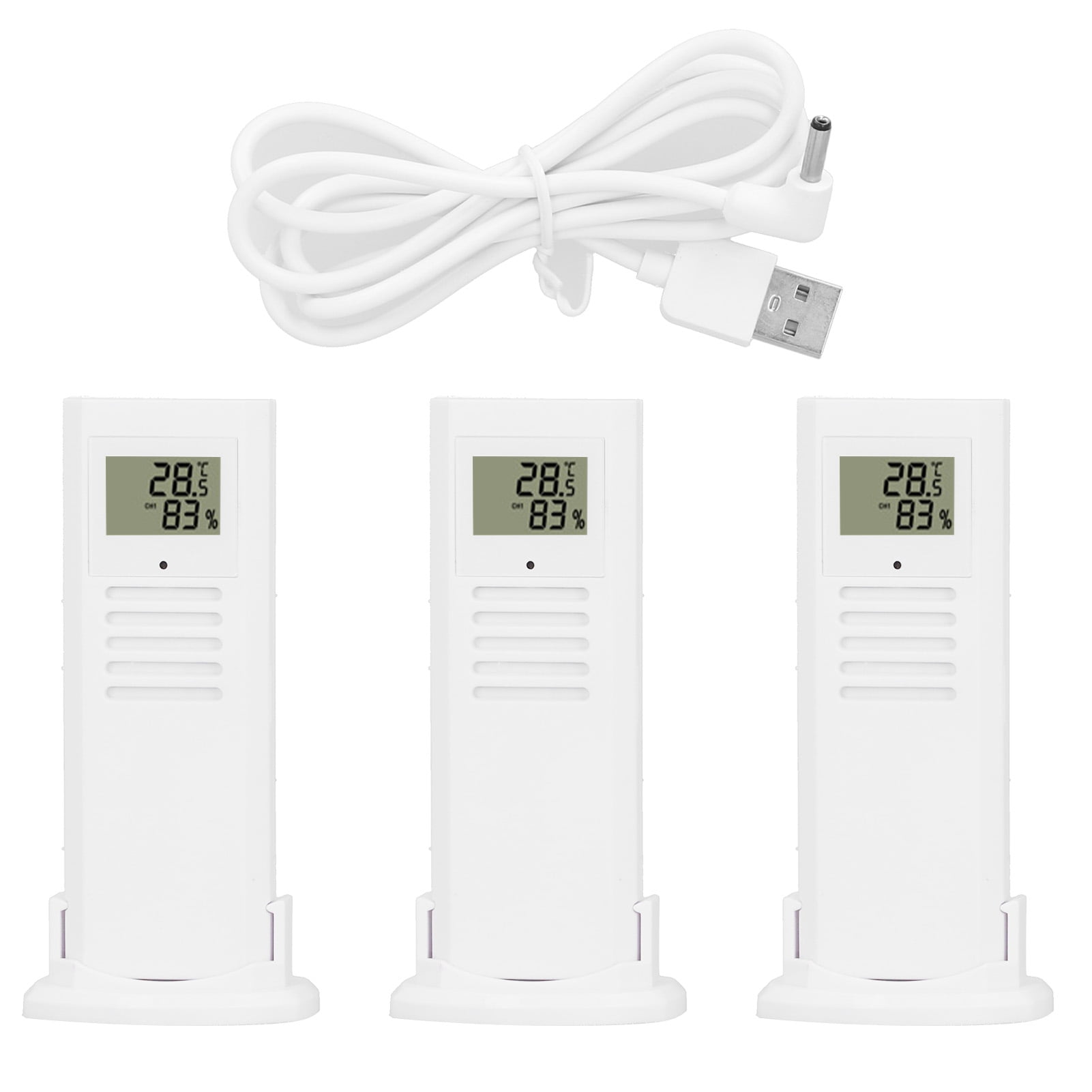 Weather Station Wireless Indoor Outdoor Thermometer TS-6210 Digital  Temperature Hygrometer With 3pcs Remote Sensors Smart Home