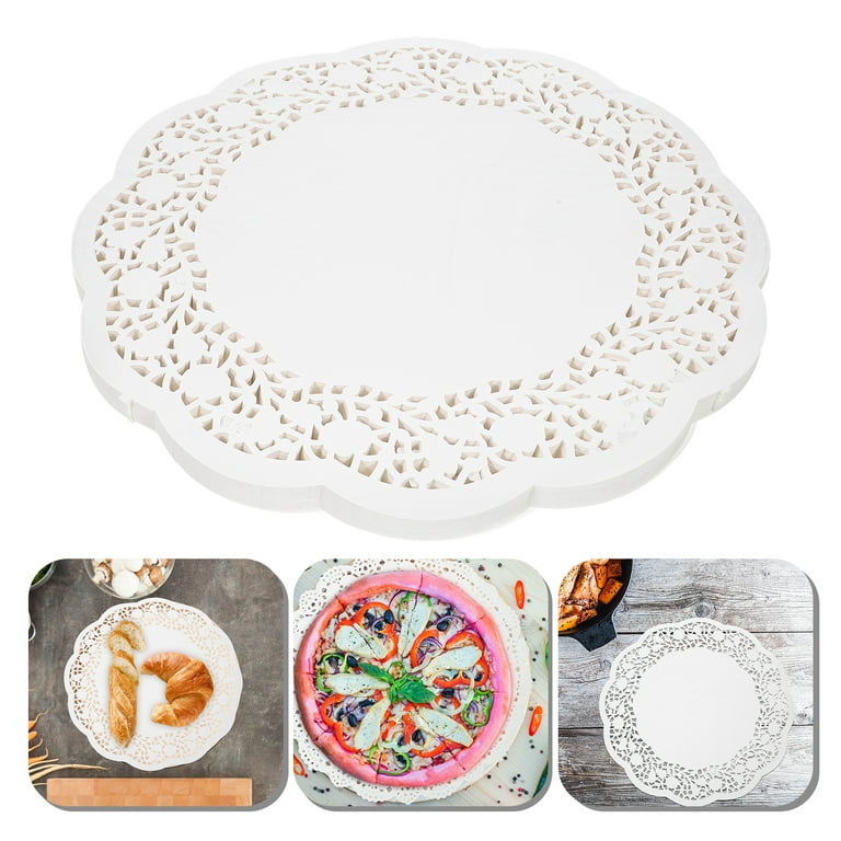 140 Sheets Lace Paper Doilies White Round Food Paper Pad for Dessert Fried Food, Size: 30X30X0.1CM