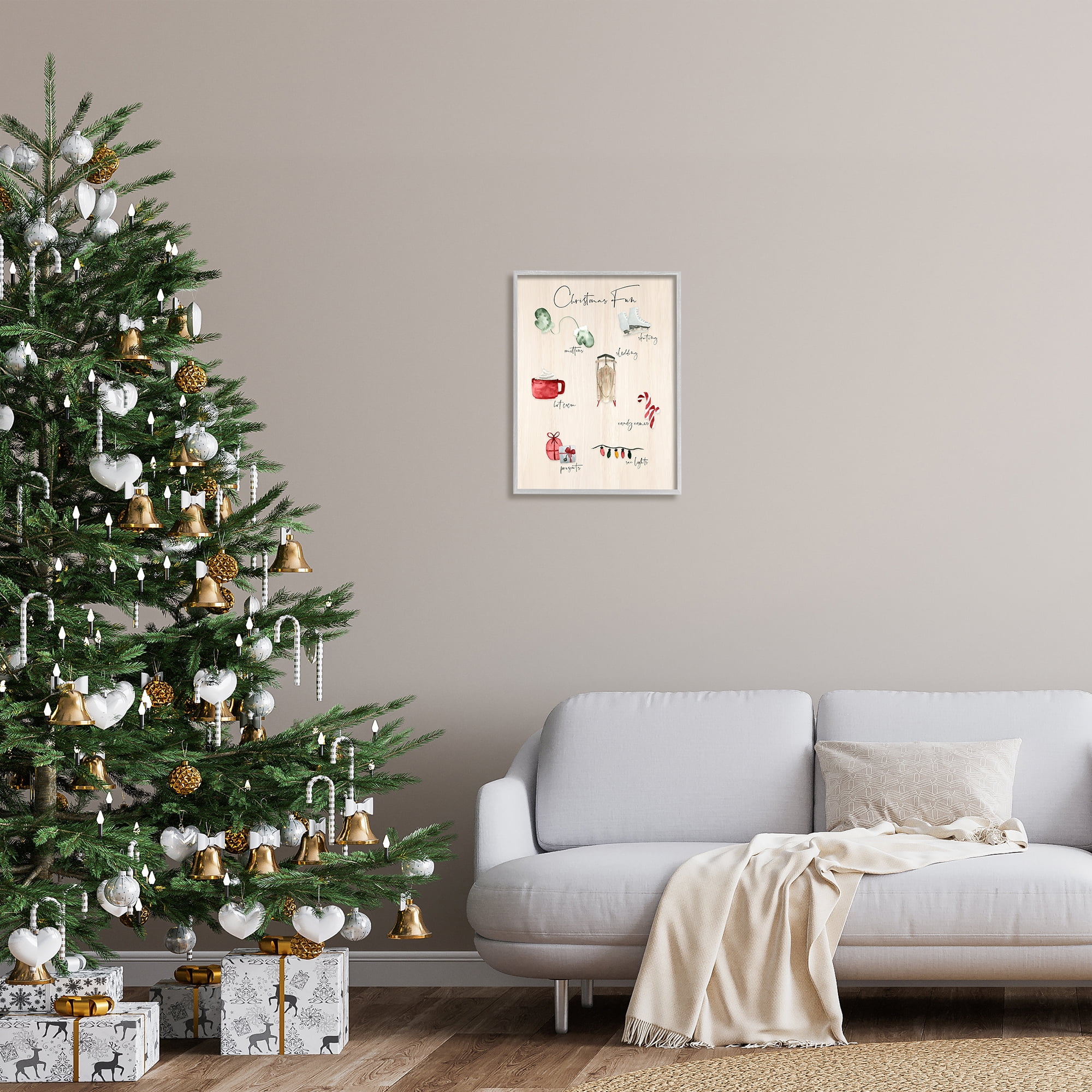 Stupell Indtries Rtic Christmas Fun Chart Holiday Tradition Festive Illtrations,16 x 20,Design by Lucille Price