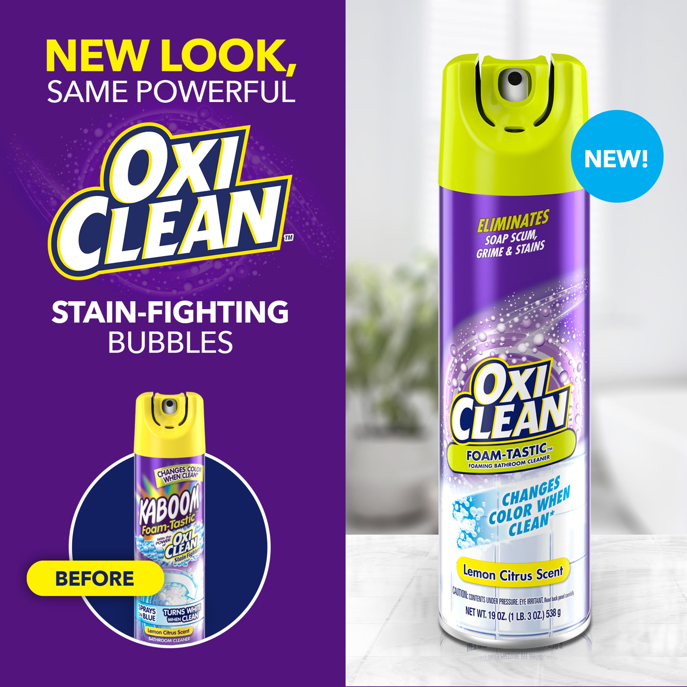 OxiClean Tub Spray, Citrus Scented Bathroom Cleaner, Hard Water