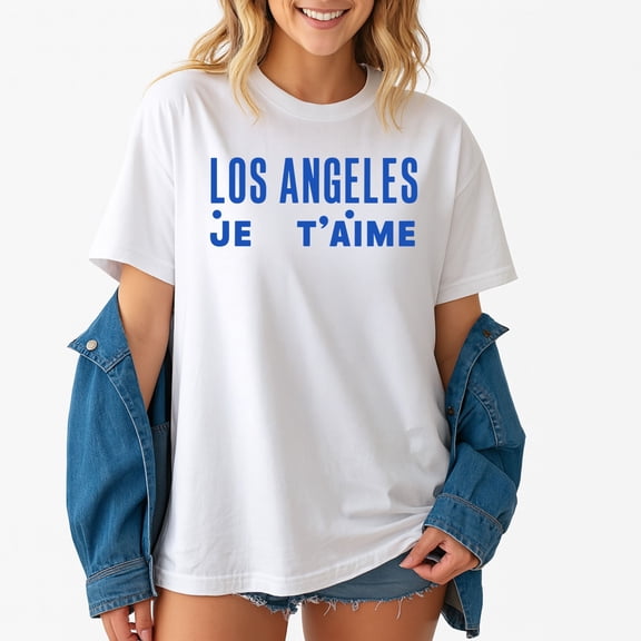 Los Angeles Je T’Aime T-Shirt – Travel and Culture Theme – Unisex Casual Wear