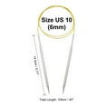 thumbnail image 2 of Agujas de Tejer Circulares Uxcell Talla US 10 Aguja Redonda de Metal Acero Inoxidable para Proyectos Hechos a Mano DIY Tejer Amarillo, 2 of 6