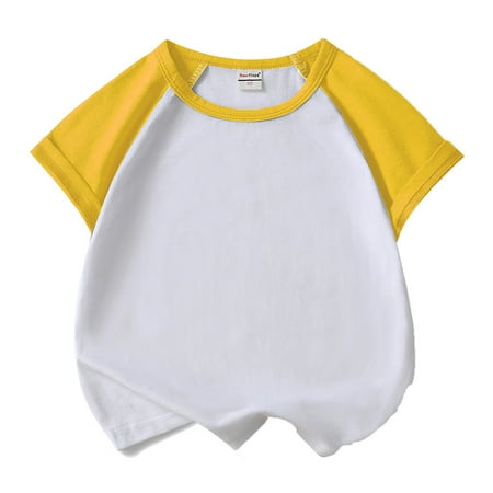 Bearichfupo Girls Boys Tshirt Raglan Shirt Baseball Tee T Shirt Short Solid Color Shirts Girls Crewneck Tees Sizes 2-3 Years