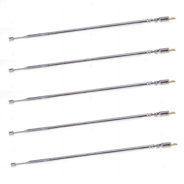 5piezas 62cm Largo 4 Secciones Antena Telescopica de TV Radio AM FM Control de Radio