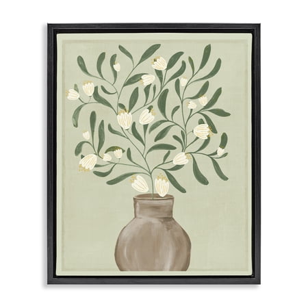 Stupell Industries Soft Elegance In Bloom Black Framed Floater Canvas Wall Art design by Alex Black, 21 x 17