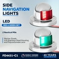 thumbnail image 2 of Five Oceans Boat Navigation Lights - LED Bow Light, Navigation Lights for Boats LED Red and Green, Boat Lights Navigation Horizontal Mount Sidelight, 12V, USCG Rules 2NM - FO4431-C1, 2 of 9