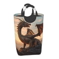 thumbnail image 2 of KLL Sky Sunset Bronze Dragon Laundry Hamper,Large Canvas Fabric Lightweight Storage Basket Toy Organizer Dirty Clothes Collapsible Waterproof, 2 of 6