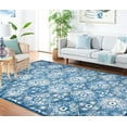 thumbnail image 3 of Safavieh Martha Stewart Brentwood Nazca Floral Area Rug, Navy/Creme, 8' x 8' Square, 3 of 11