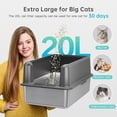 thumbnail image 2 of Stainless Steel Cat Litter Box with Lid, XL Extra Large Metal Kitty Litter Box Enclosed for Big Cats, High Sided, Anti-Urine Leakage, Non-Stick Bottom, Include Scoop (Gray), 2 of 6