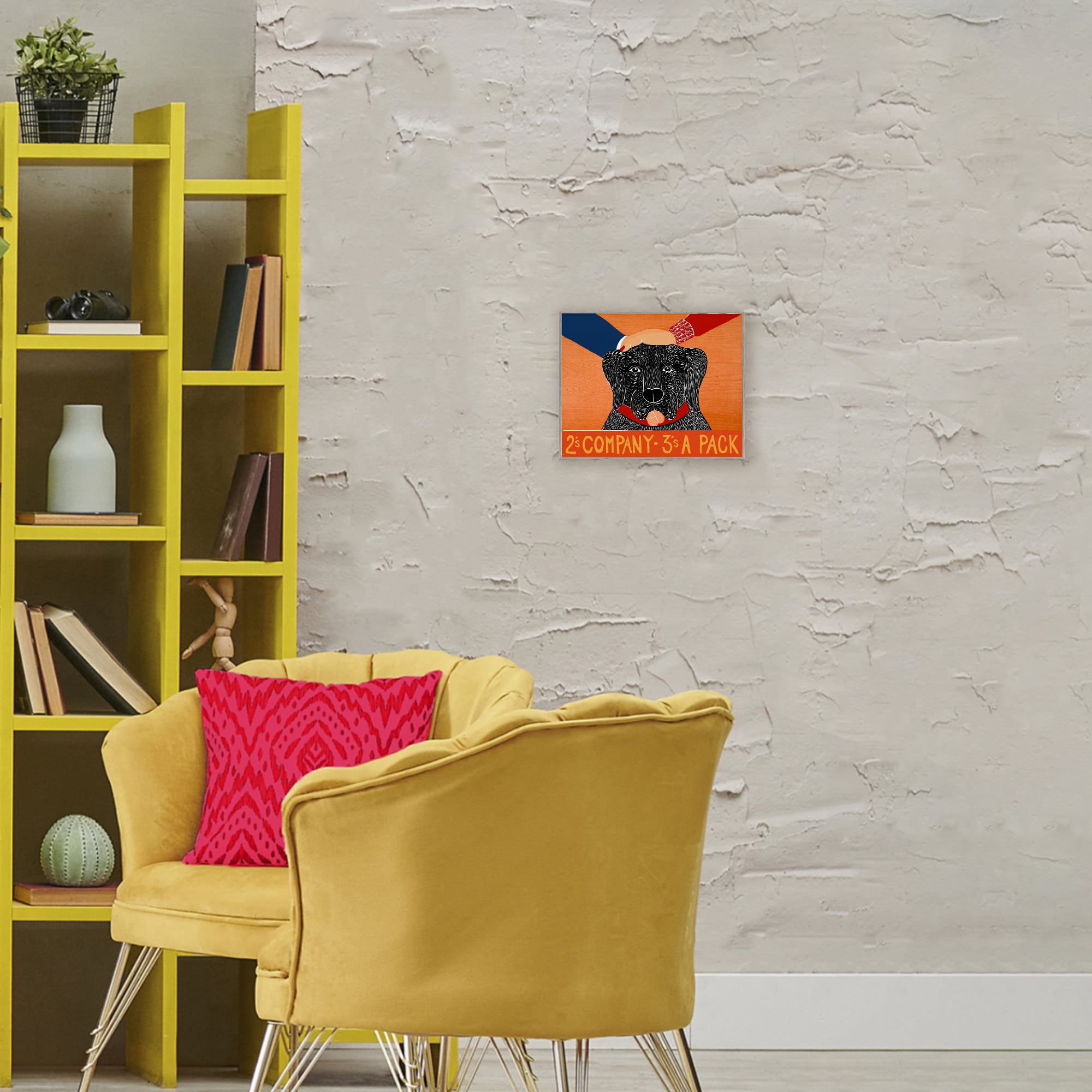 2's Company Dog Gray Framed Giclee Art, design by Stephen Huneck