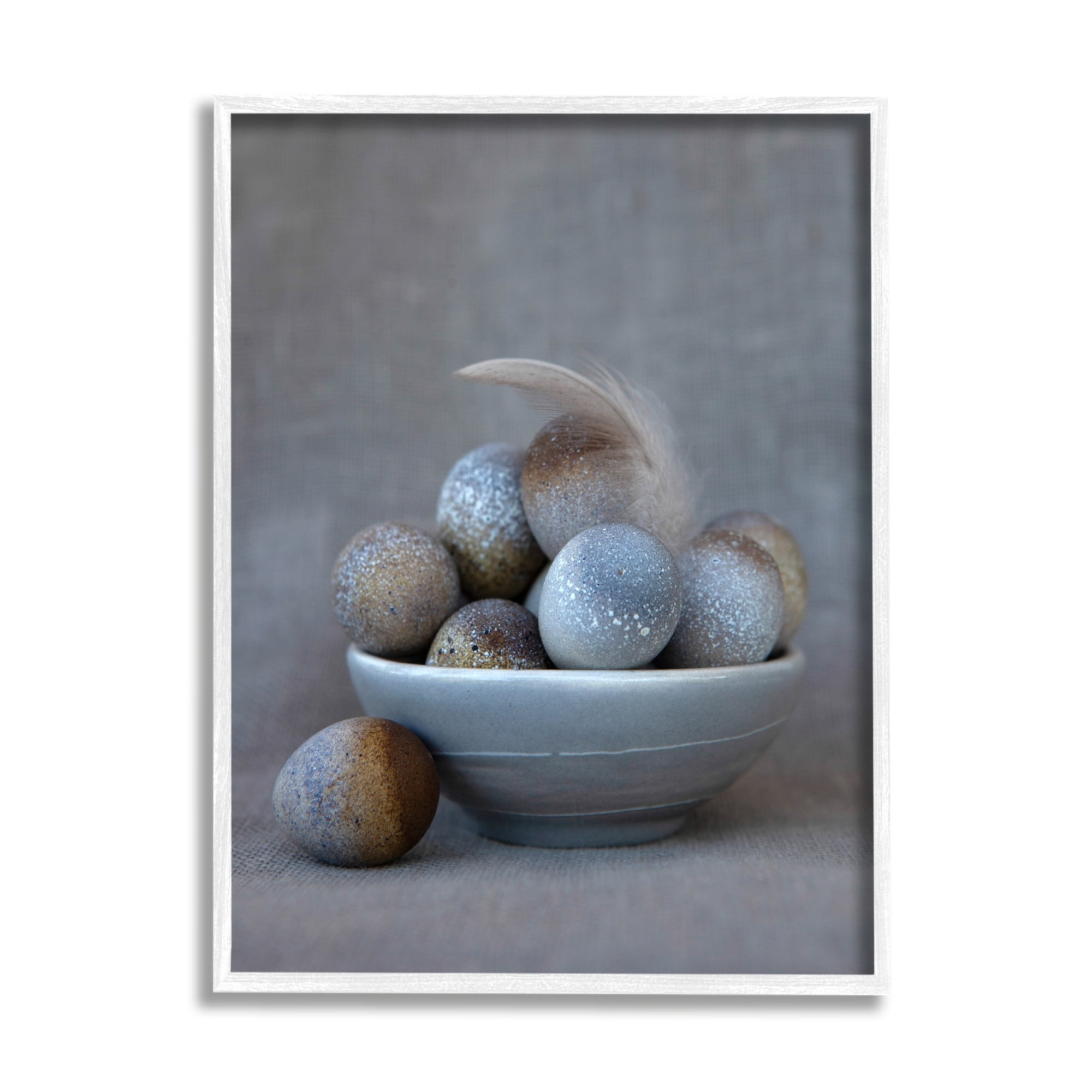 Stupell Industries Farm Eggs Confectionary Ornamented Bowl Feathered Sill Life,16 x 20, Design by Tania Soderman