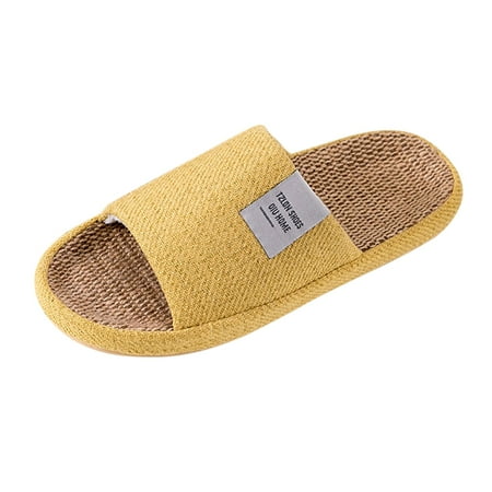 

GWAABD Slippers for Women Indoor Women House Shoes Home Slippers Flip Flops Flax Slippers Indoor Bedroom Spring Autumn Ladies Footwear Unisex Lovers Flat Shoes