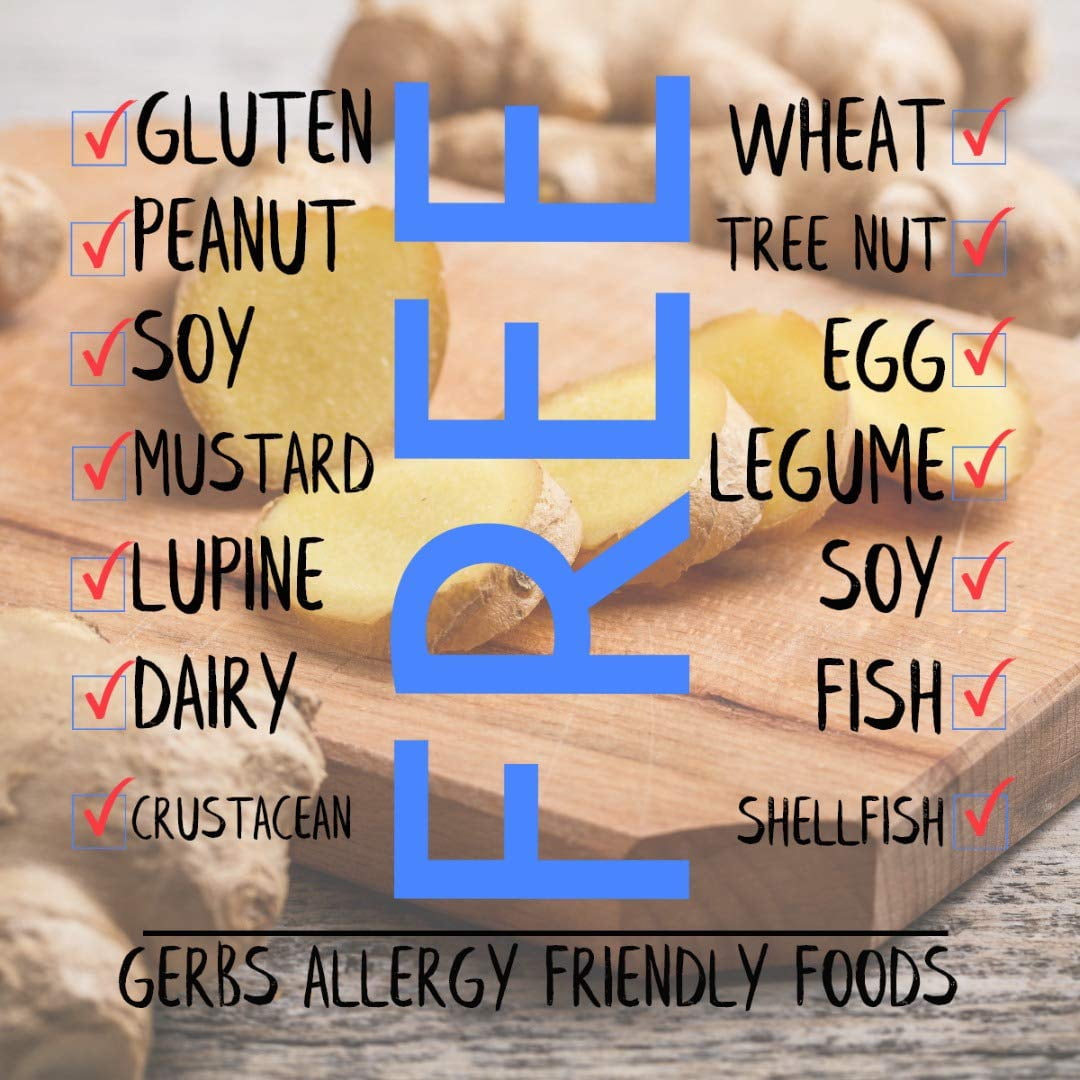 Dried Granulated Ginger by Gerbs - 2 LBS - Unsulfured - Top 14 Food Allergen Free & NON GMO