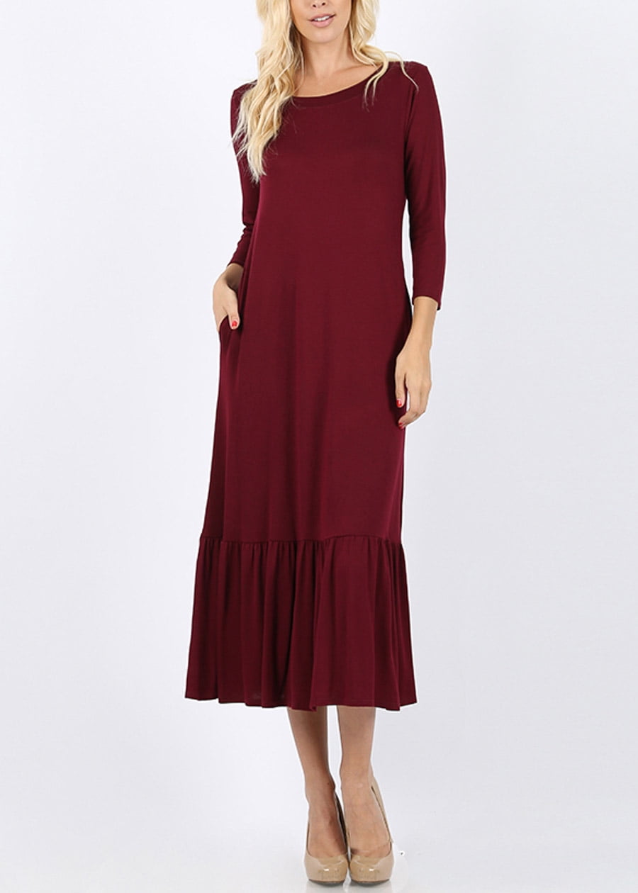 flowy burgundy maxi dress
