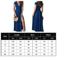 thumbnail image 2 of Vestido Largo De Fiesta Elegante vestido dividido de cintura alta Vestido de noche con cuello en V profundo Vestidos (Azul XXL) Cgtredaw para Mujer Azul T XXL, 2 of 6