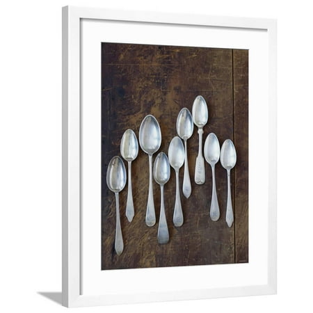 Antique Silver  Spoons Framed Print Wall Art  Walmart  com