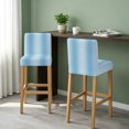 thumbnail image 2 of Light Blue Ombre Bar Stool Cover Set of 4, Farmhouse Blue Gradient Modern Art Stretch Bar Chair Cover, Removable Washable Pub Counter Stool Chair Slipcover for Kitchen Dining Room Pub Cafe, 2 of 9