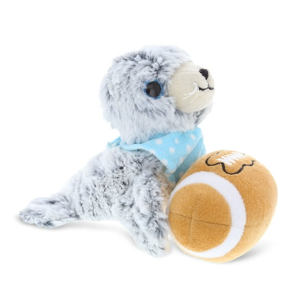 DolliBu Sea Lion Stuffed Animal with Football Plush - Soft Huggable Big Eyes Sea Lion, Adorable Playtime Plush Toy, Cute Ocean Life Gift, Football Plush Doll Animal Toy for Kids and Adults - 9 Inch