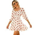 thumbnail image 1 of Robe d'Été à Manches Lanterne pour Femmes avec Dos Noué, Épaules Dénudées, Ligne A Vintage Mini Robe, 1 of 5