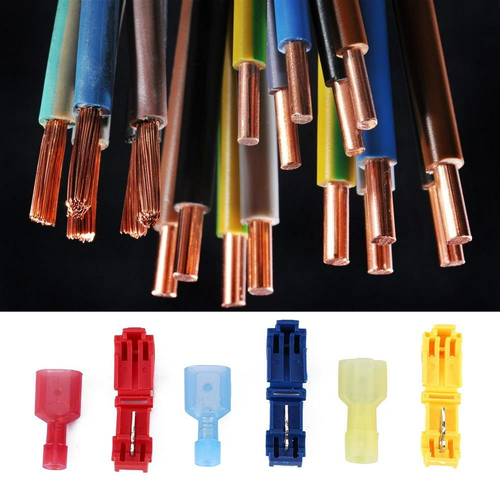 YLSHRF 60pcs T Tap Electrical Connectors Quick Wire Splice Taps And ylshrf-60pcs-t-tap-electrical-connectors-quick-wire-splice-taps-and