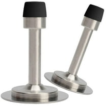 No Need to Drill/Screw in Wall Mounted Door Stopper, 3M Self Adhesive Tape Stainless Steel Doorstops, Pack of 2 , Silver