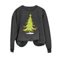 thumbnail image 4 of Penkiiy Christmas Sweatshirts for Women Embroidered Christmas Tree Shirt Xmas Tree Gift Casual Long Sleeve Pullover Tops XS Brown, 4 of 6