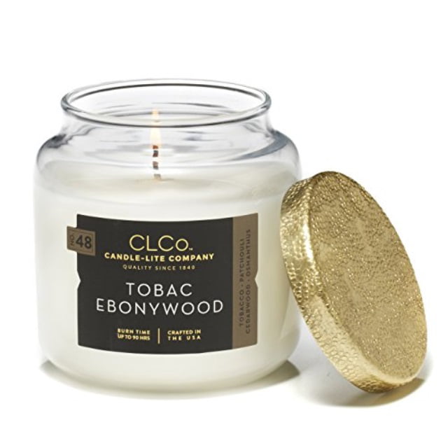 by Candle-Lite Company Scented Tobac Ebonywood Single-Wick Jar CLCo 14 oz White 4274199
