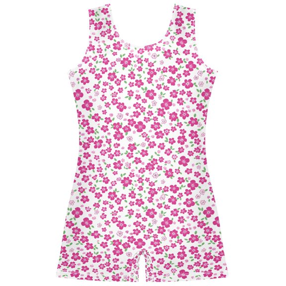 joogoo Floral Pattern Girls Leotards Gymnastics Tumbling Outfit Biketard Unitard 5-6Years