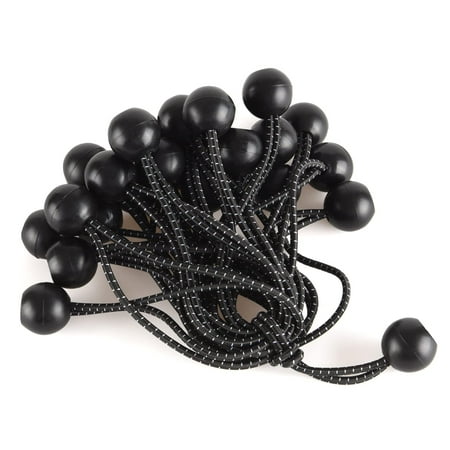 

Ball Bungee Cords 6 inch Bungee Cord with Balls Heavy-Duty Indoor& Outdoor Tarp Tie-Down Bungee Straps Black 25Pack from ZOAN