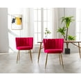 thumbnail image 3 of Guyou Velvet Dining Chair Set of 2, Modern Upholstered Side Chairs Accent Chair with Back and Metal Legs for Dining Room Living Room Bedroom, Rose, 3 of 13