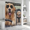 thumbnail image 6 of Funny Dog Print Shower Curtain, Waterproof Shower Curtains for Bathroom, Summer Modern Animals Washable Fabric Bathtub Curtain Set Bath Decor with 12 Hooks Standard 72"x72", 6 of 8