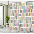 thumbnail image 5 of Ambesonne Bookshelf Shower Curtain, Colorful Cartoon Library, 69"Wx70"L, Multicolor, 5 of 5