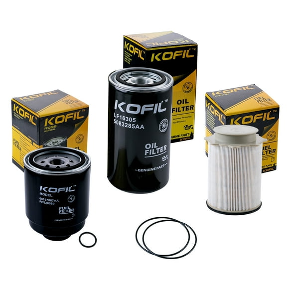 6.7L Cummins Fuel Filter Water Separator and Oil Filter Set Fit for Dodge Ram 6.7L Cummins Diesel 2013-2018 2500 3500 4500 5500 Replaces# 68197867AA 68157291AA 5083285AA